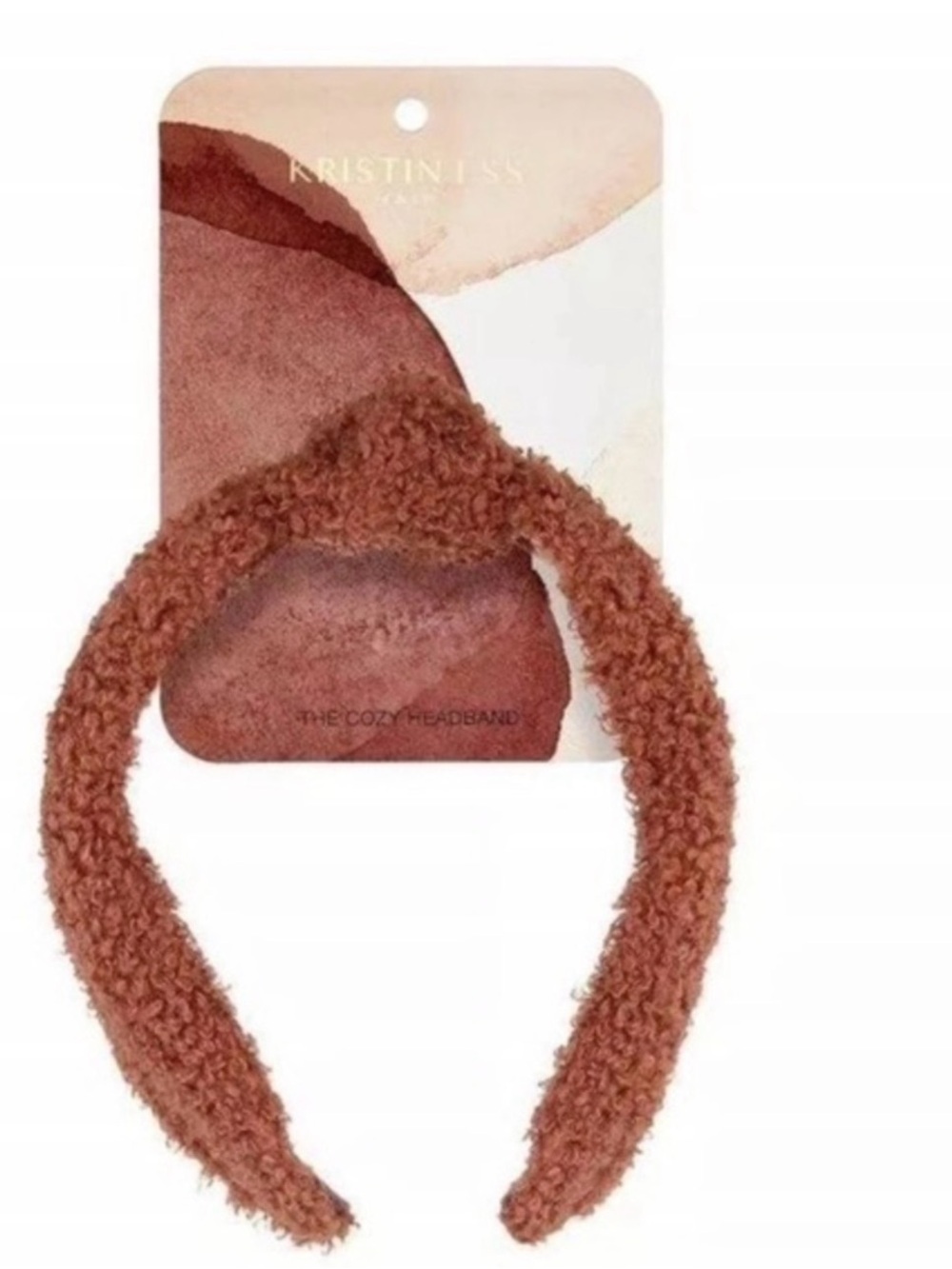 The Cozy Textured Knot Headband - Kristin Ess Rust Brown - Picture 8 of 8